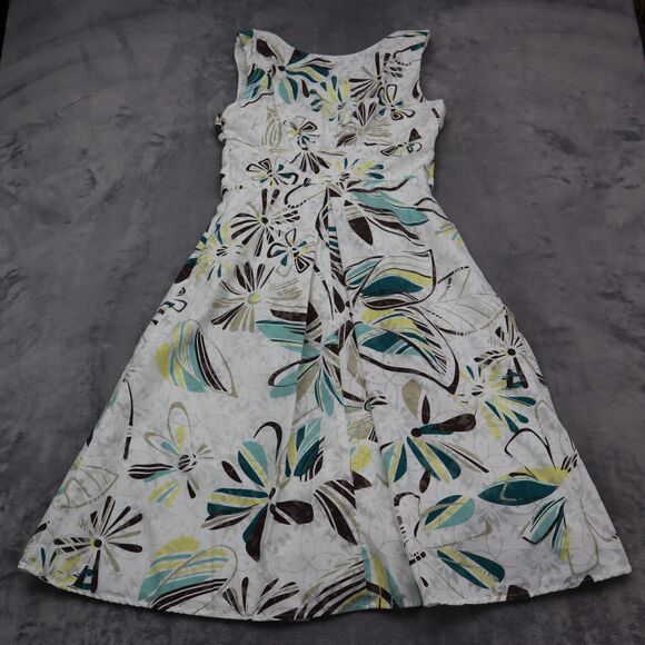 Dressbarn Dress Womens 4 Multicolor Sleeveless Scoop Neck Pleated Knee Length - Picture 8 of 16